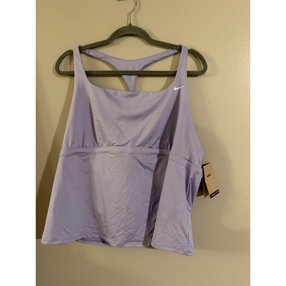 Nike Swim Womens Essential T-Back Tankini Top Purple Lavender 3X NESSF337-576